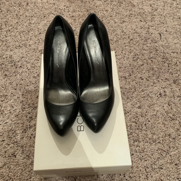 BCBG Black Leather Heels - Picture 3 of 8